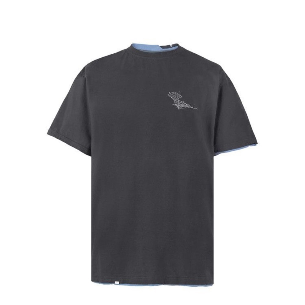 C2H4 Matrix of Consciousness printed distressed layered t-shirt